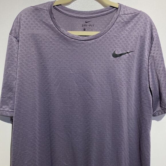 Nike Men's Gray Dri-Fit Textured Swoosh Logo Short Sleeve Athletic T-Shirt XL - Picture 3 of 10